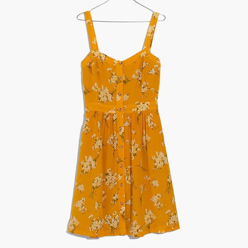 Madewell Silk Fleur Bow-Back Dress